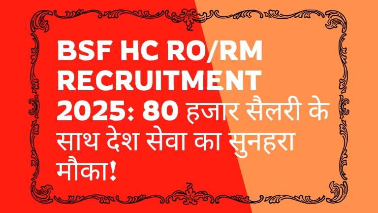 BSF HC RO/RM Recruitment 2025