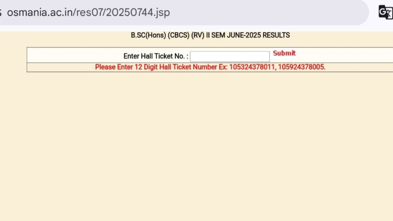 Osmania University Result 2025